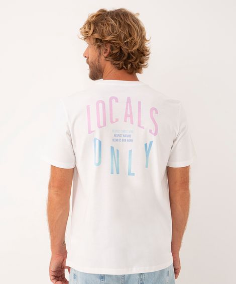 camiseta de algodão locals only manga curta branco