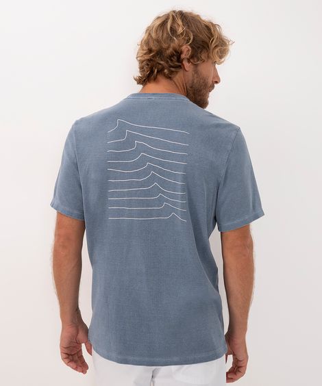 camiseta de algodão keep on weaving azul médio