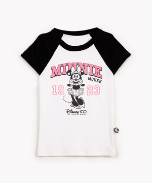 blusa de algodão infantil Minnie manga curta off white