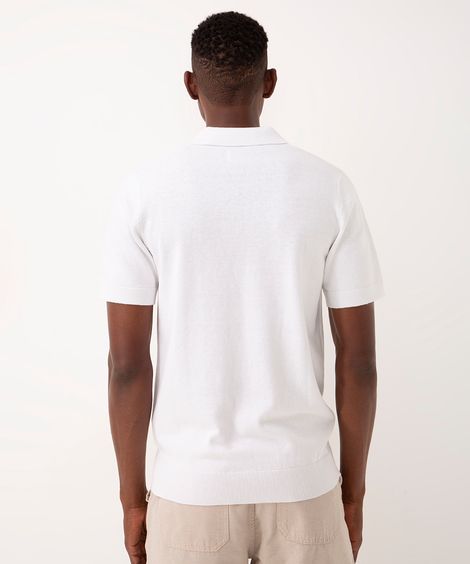 polo de tricot manga curta branco