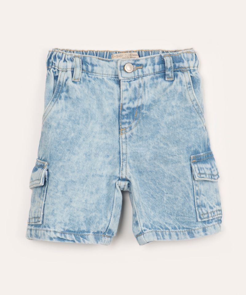 Promoção de Shorts Jeans Feminino Cargo Azul Médio - CT