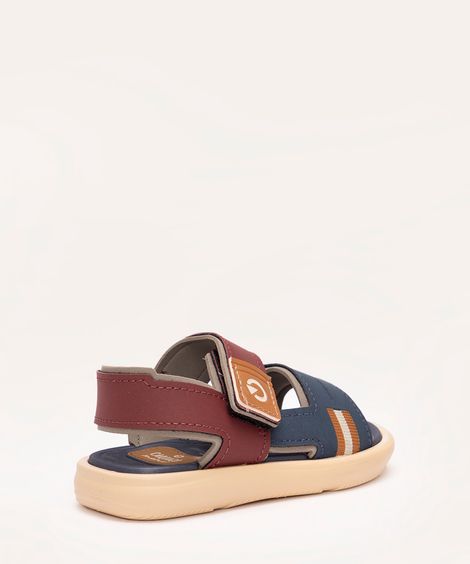 sandália papete infantil com velcro cartago azul marinho