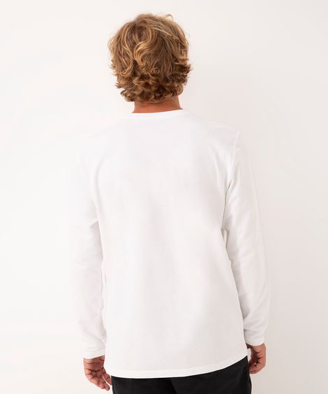 camiseta de moletinho ocean wave - off white