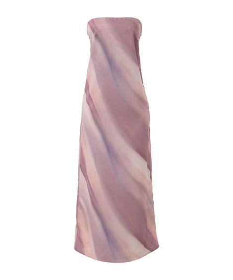 vestido longo acetinado sem alça mindset gabriella garcia colorido