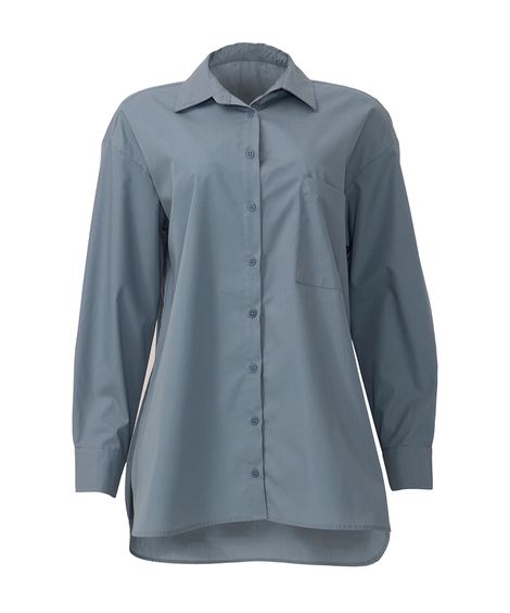 camisa oversized manga longa mindset gabriella garcia azul médio