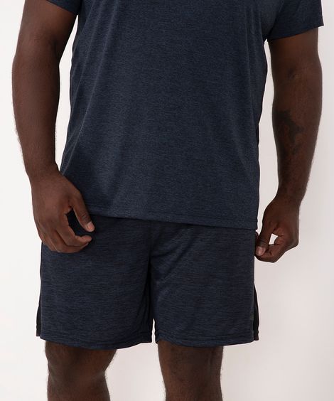 bermuda esportiva masculina plus size com recorte azul