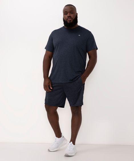 bermuda esportiva masculina plus size com recorte azul