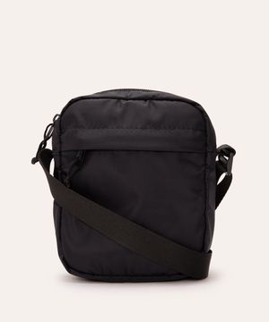 bolsa shoulder com bolso e alça regulável preta