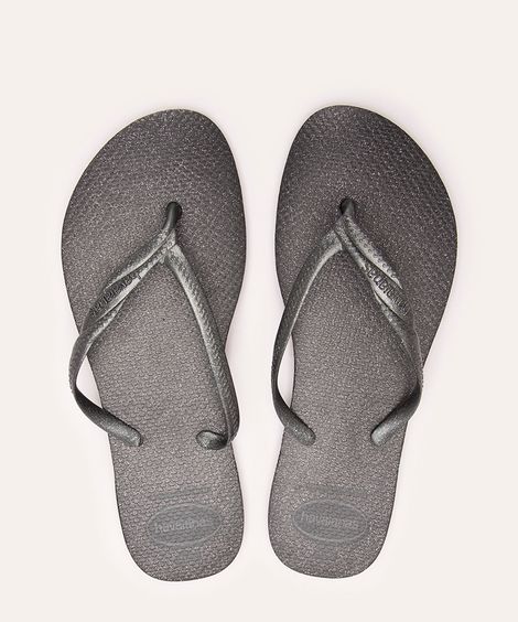 chinelo fantasia gloss glitter havaianas preta