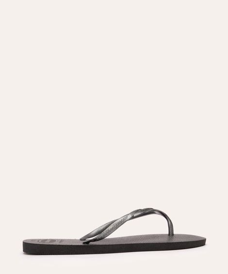 chinelo fantasia gloss glitter havaianas preta