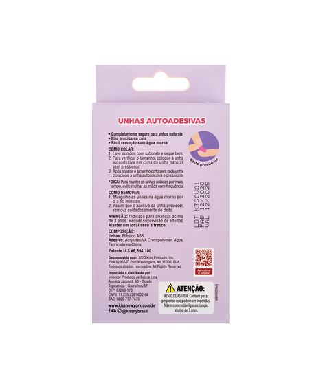 unha postiça infantil kiss new youk pink neon party única