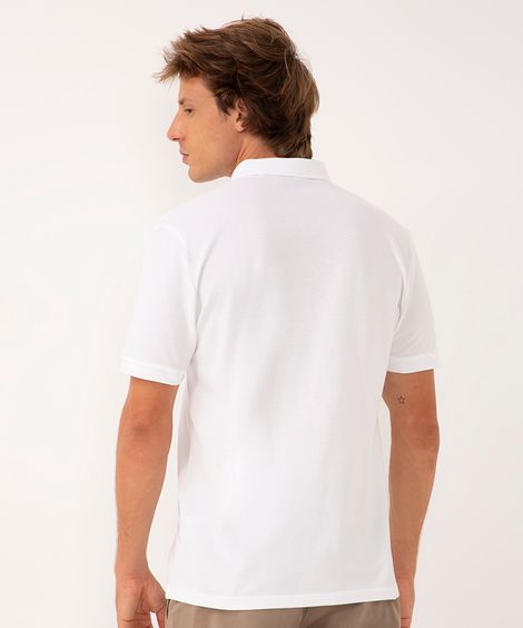 polo de algodão manga curta  branco