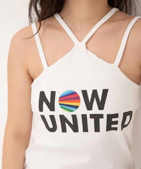 vestido infantil curto canelado com glitter now united off white