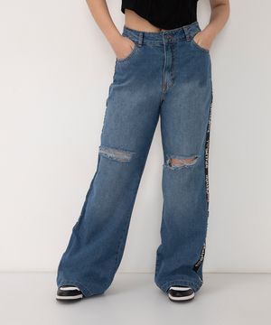 calça juvenil jeans now united  azul médio