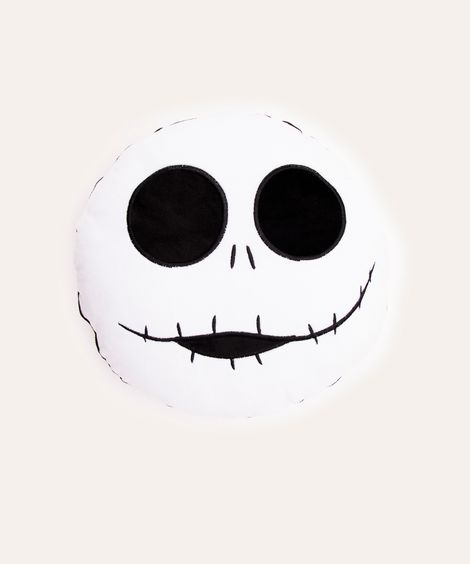almofada bordada estranho mundo de jack branco