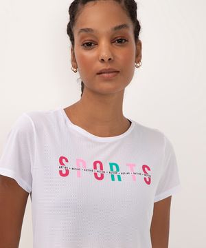 blusa sports micro furos manga curta branca