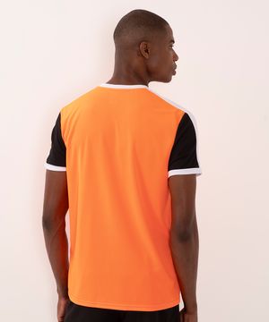 camiseta com recorte esportiva ace laranja neon