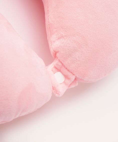 apoio de pescoço com máscara de dormir rosa