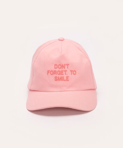 boné de sarja infantil dont forget to smile aba curva rosa