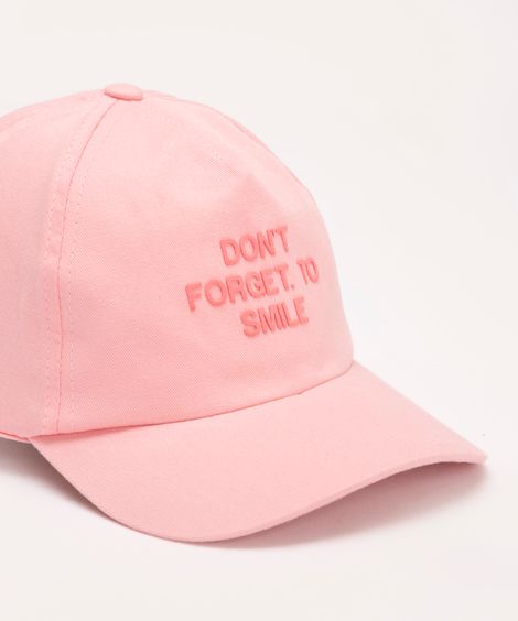 boné de sarja infantil dont forget to smile aba curva rosa