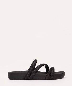 papete feminina zaxy com glitter preta