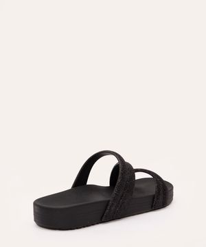 papete feminina zaxy com glitter preta