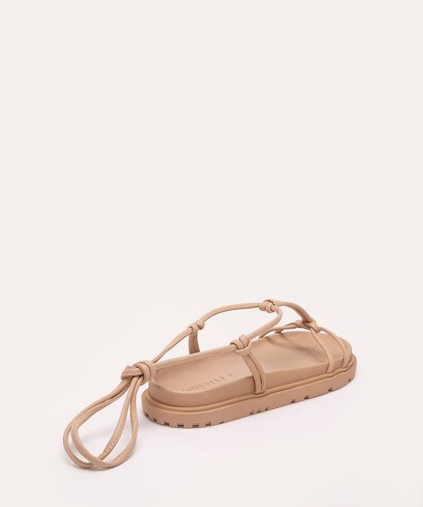 rasteirinha flatform com nó oneself bege