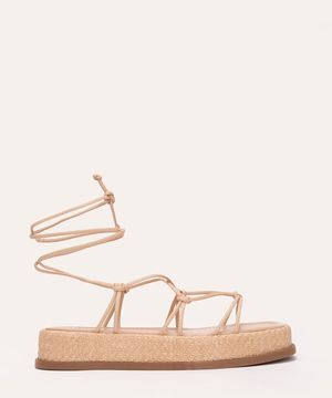rasteirinha flatform tira cruzada oneself bege