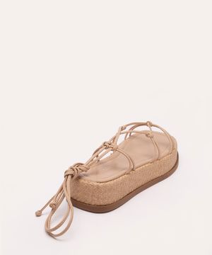rasteirinha flatform tira cruzada oneself bege