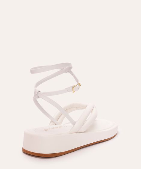 rasteirinha flatform tira acolchoada oneself branca