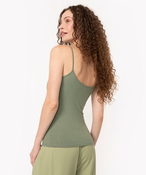 blusa de algodão peruano alça fina verde