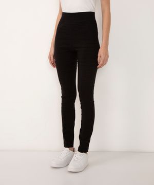 calça legging cintura alta mini poá preto