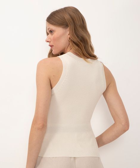 regata de tricot alça média off white
