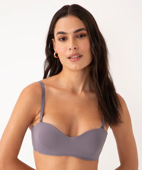 sutiã alças removíveis com bojo cinza