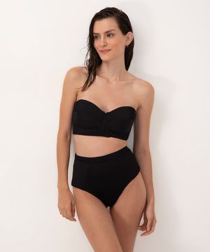 biquíni calcinha tanga hot pant texturizada e proteção uv al mare collezione preto