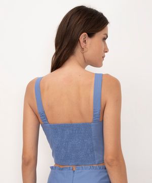 cropped corset alça média azul claro