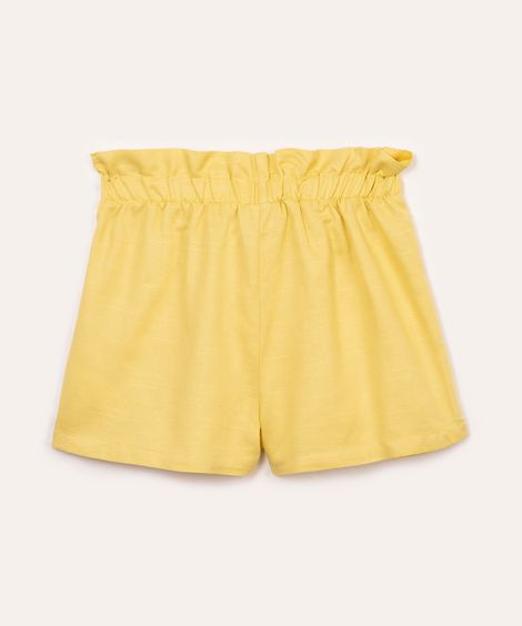 short de viscose infantil clochard com laço amarelo