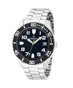 Relógio Masculino Prata mostrador Azul Champion CA31364F Prateado
