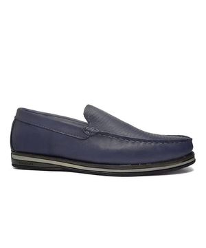 Sapato Democrata Mocassim Easy Ted Couro Masculino Azul Marinho