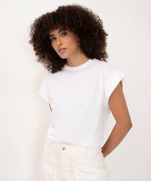 camiseta de algodão muscle tee manga curta raglan branco