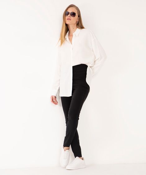 calça legging em jacquard preta