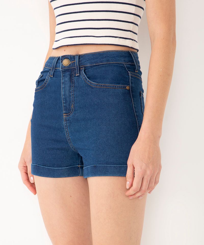 Short Hot Pants em Jeans com 02 Bolsos Azul