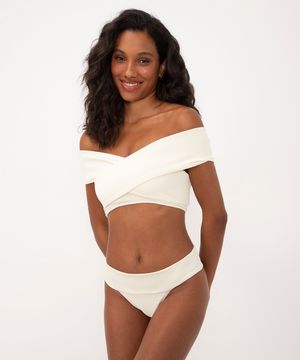 biquíni calcinha tanga com pala proteção uv al mare collezione off white