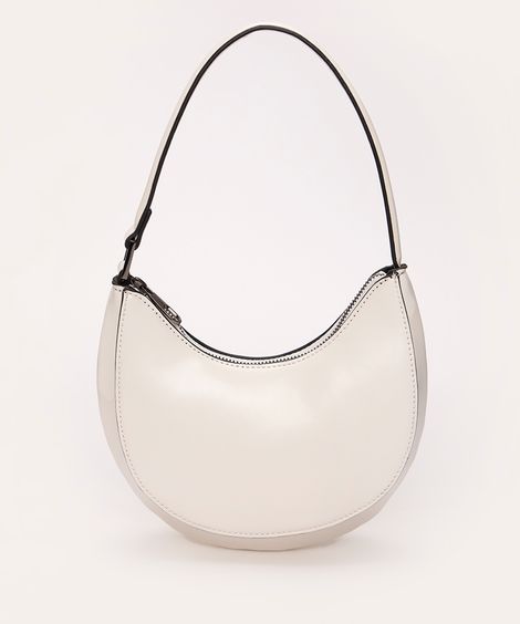 bolsa baguete com fivela off white