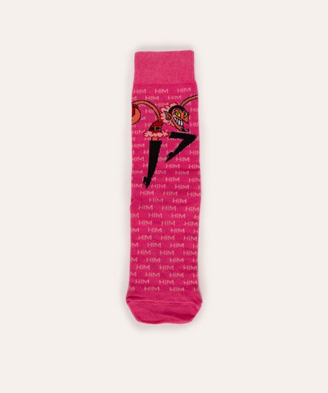 meia cano longo meninas super poderosas pink