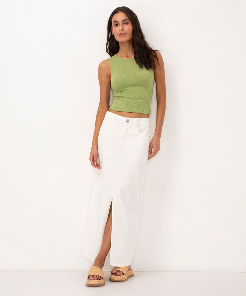 cropped de algodão halter neck verde - C&A