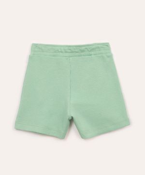 short de algodão infantil texturizado verde