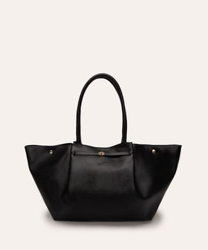 bolsa shopper com alça estruturada preta