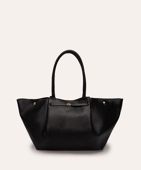 bolsa shopper com alça estruturada preta