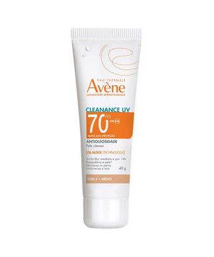 Protetor Solar Facial Com Cor Antioleosidade Avène Cleanance UV FPS70 Médio